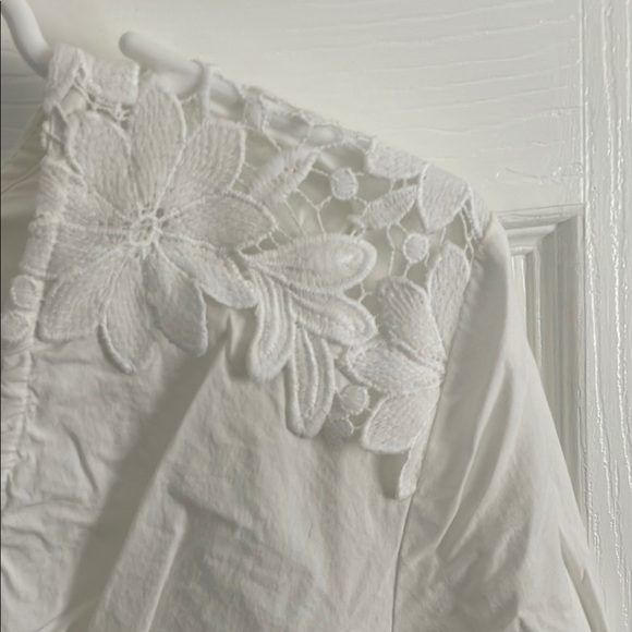 Boston Proper White Dress with Floral Details - Picture 3 of 9